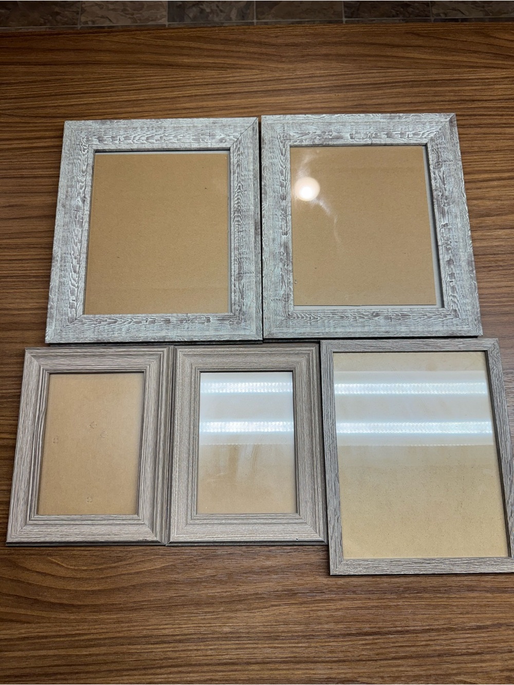Rustic Grey Wood Picture Frame Set - Neutral Grey Home Accents